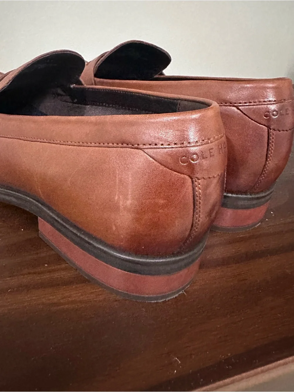 Cole Haan Men's Cognac Leather Penny Loafers